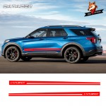 Car Stickers Explorer Car Side Stripes Side Skirts Graphics Vinyl Sticker Decals Racing Sport for Ford Explorer Car Decor